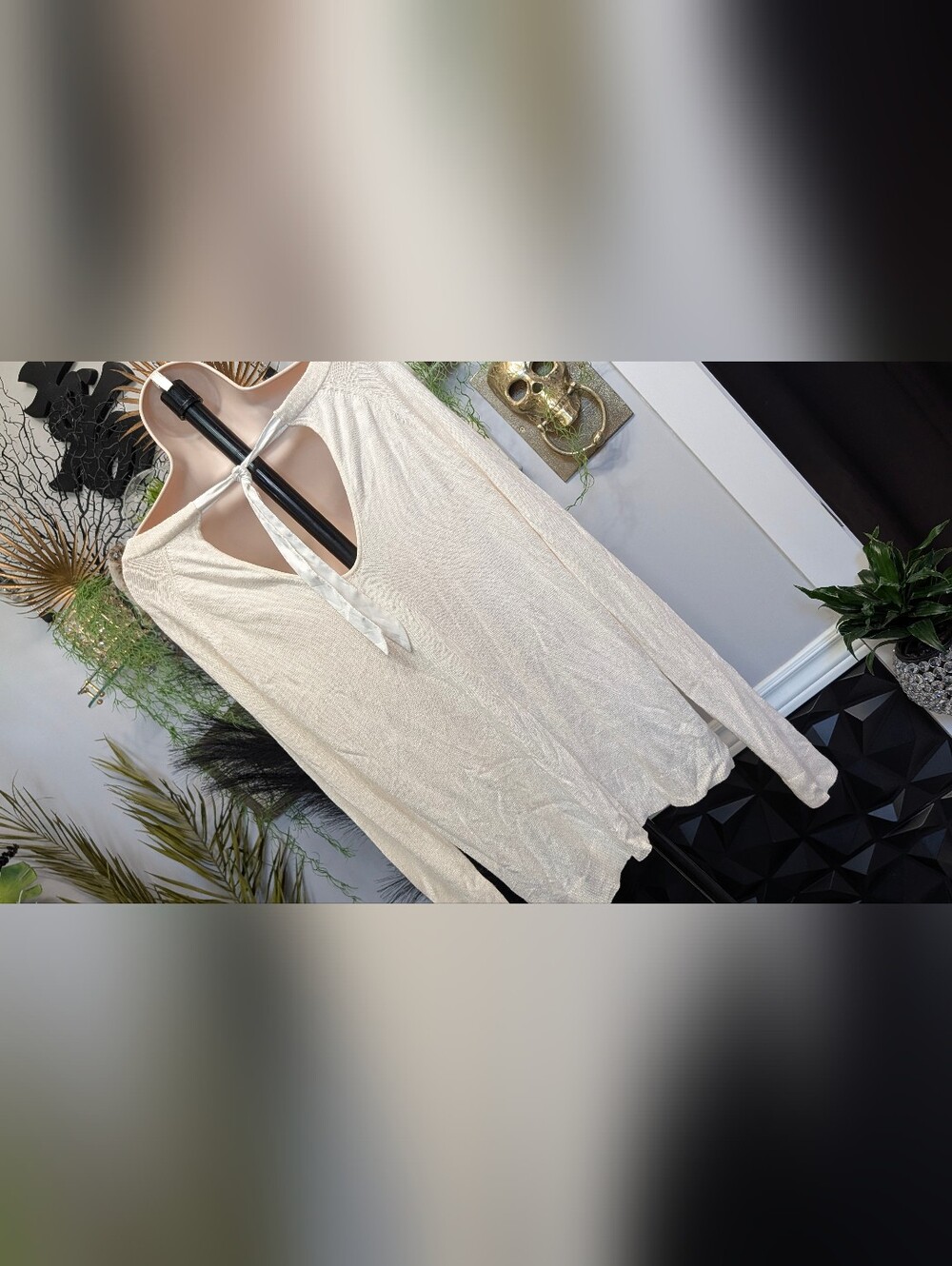 Nordstrom Lingerie Ribbon Back Sweater LG